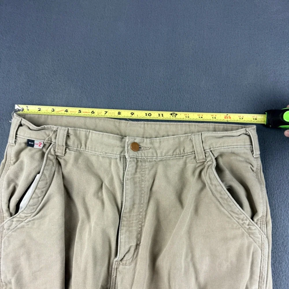 Carhartt Cargo Pants Men's 38x30 (Fits 36x29) Beige FR Canvas Workwear Flame